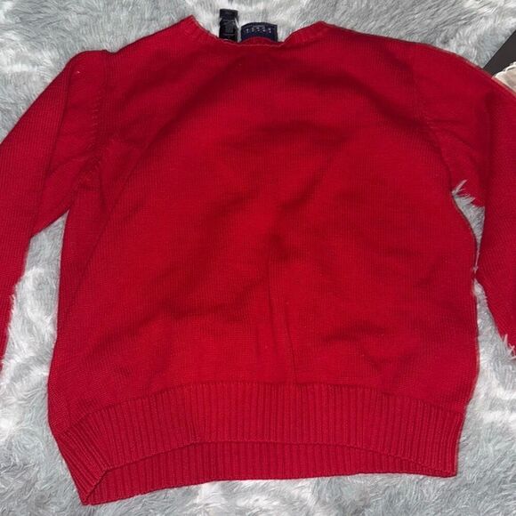 Liz Claiborne red and white snowflake 100% cotton Christmas sweater size large - Picture 2 of 6